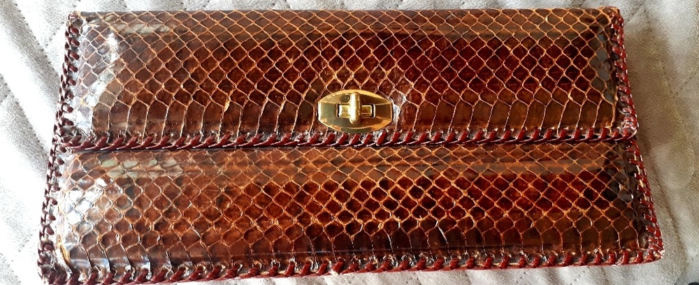 Vintage Snakeskin Clutch